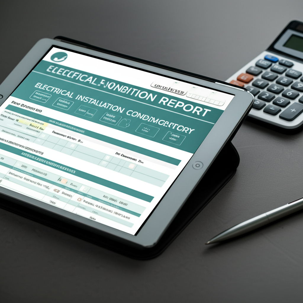 Digital EICR certificate displayed on tablet showing NZ compliance codes