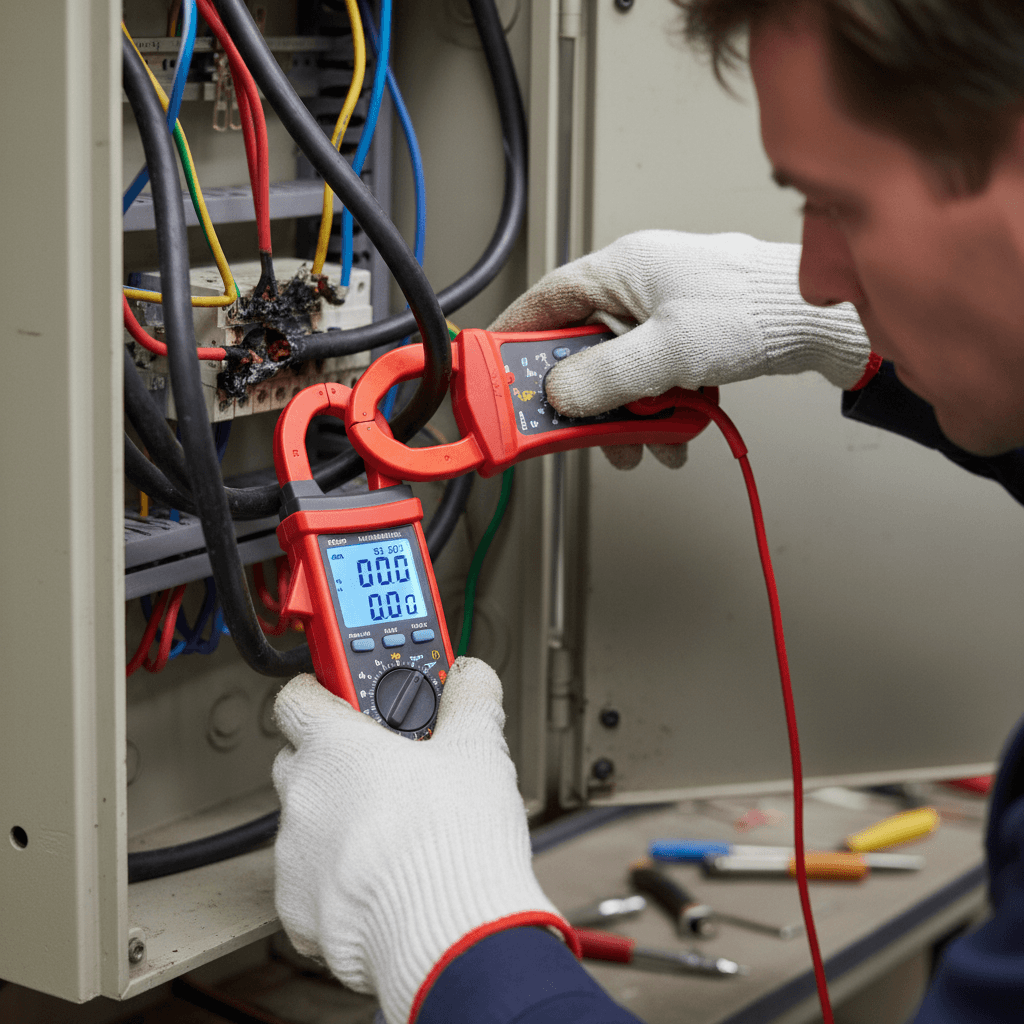 Clamp meter fault diagnosis on residential electrical wiring