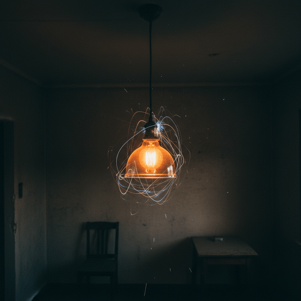 Flickering light caused by electrical wiring fault in home