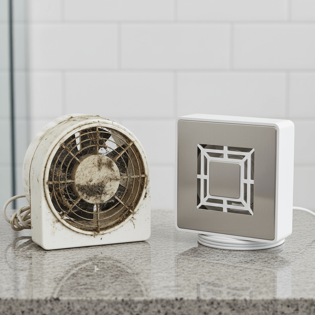 Old extractor fan replaced with modern ventilation unit